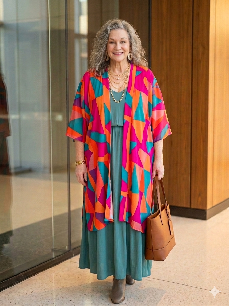 Colorful Kimono Look